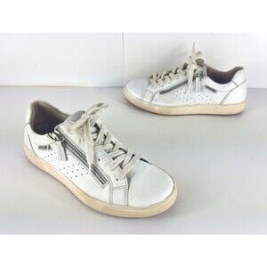 Mephisto Women's Nikita White Leather Zipper Sneakers US 6.5